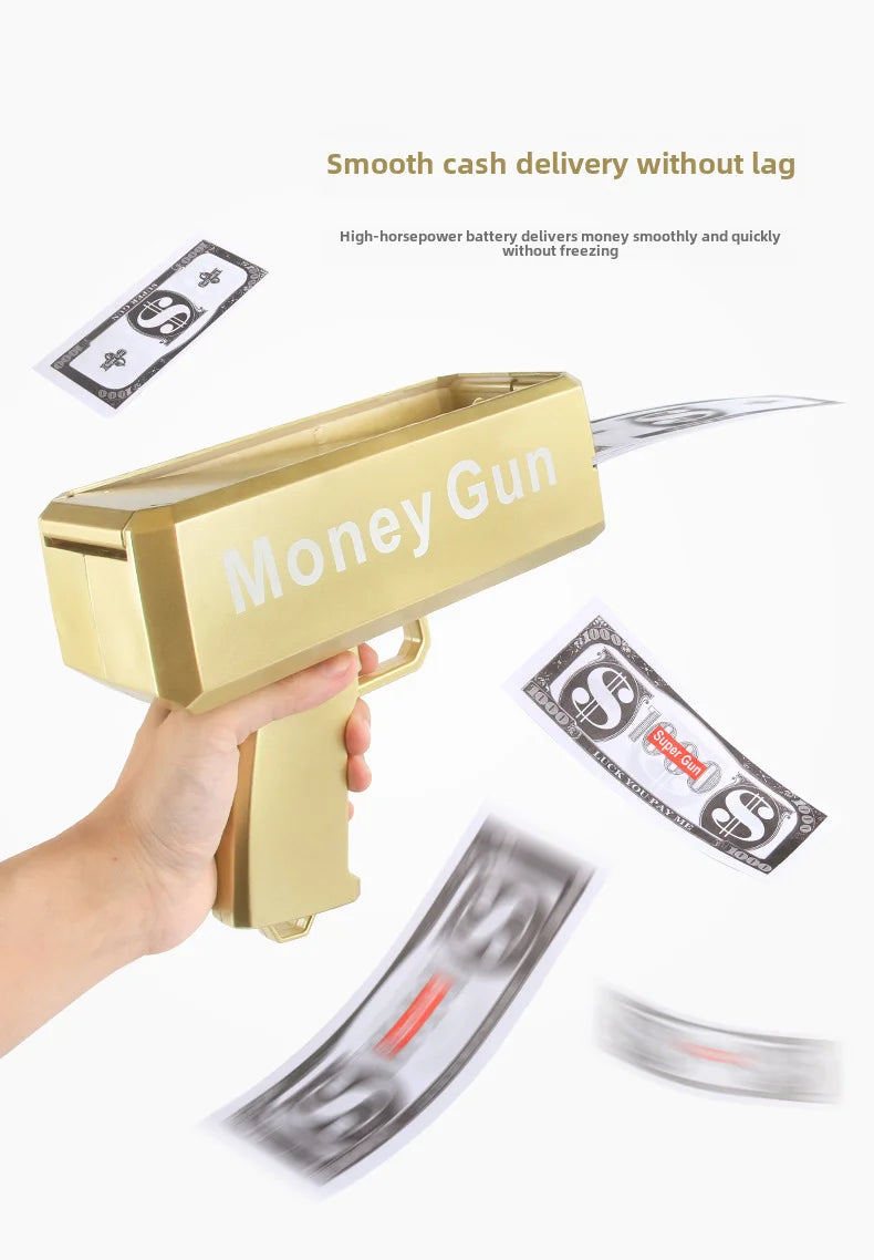 Source manufacturer Douyin's same electric money gun toy new and unique MoneyGUN banknote gun US dollar toy gun