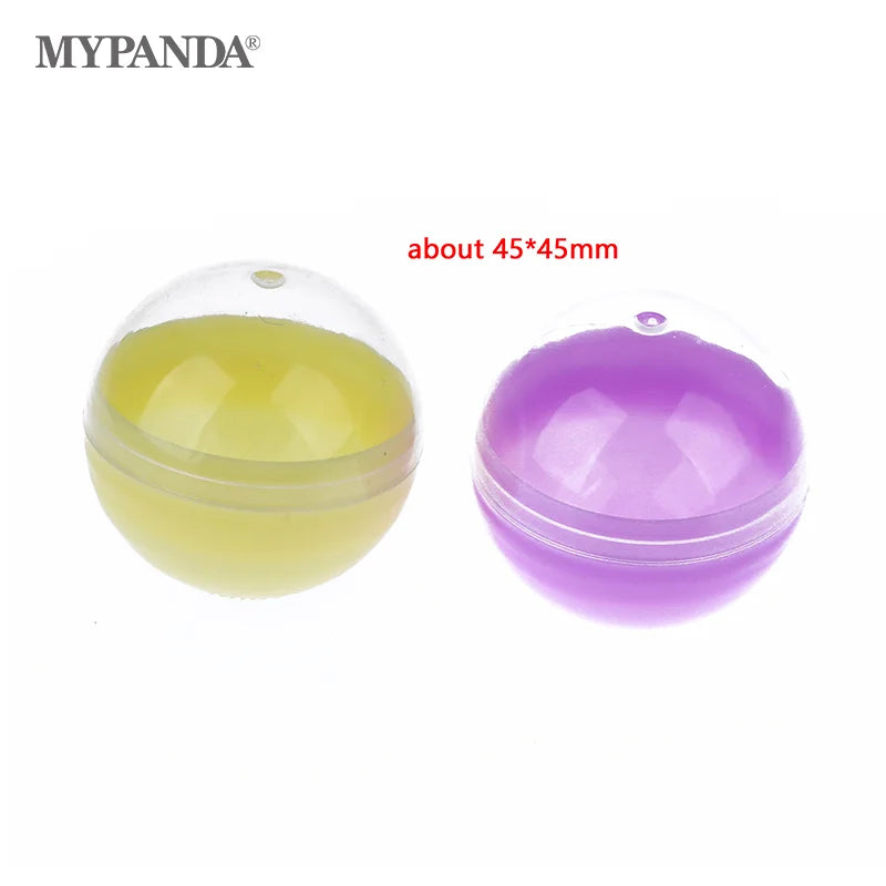 10Pcs 45mm Plastic PP Toy Capsules Half Transparent Colorful Round Surprise Ball Easy Open Lock Amusement for Vending Machine