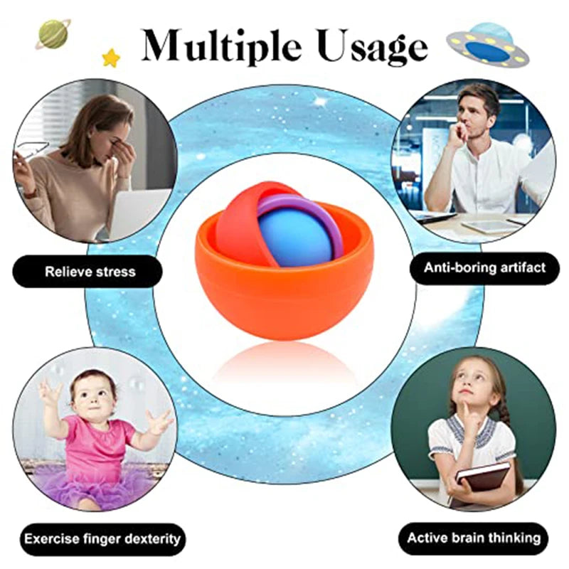 Raibow Fingertip Ball Spinner Fidget ADHD Autism Relieve Stress Finger Gyro Spinner Funny Infinite Flip 3D Ball for Kids Adult