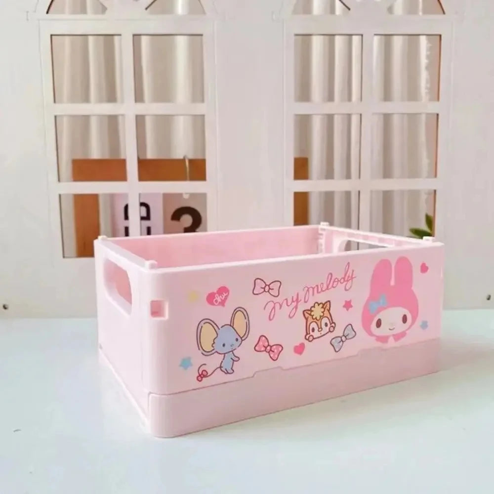 Foldable Sanrio Storage Box Kawaii Hellokitty Kuromi Cinnamoroll My Melody Desktop Storage Anime Cartoon Kids Gift