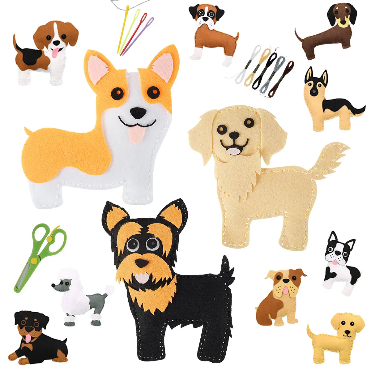 Kids Sewing Kit Fine Motor Skills DIY Fun Felt Animals Handmade Sewing Set Children Educational Toys Birthday Christmas Gifts