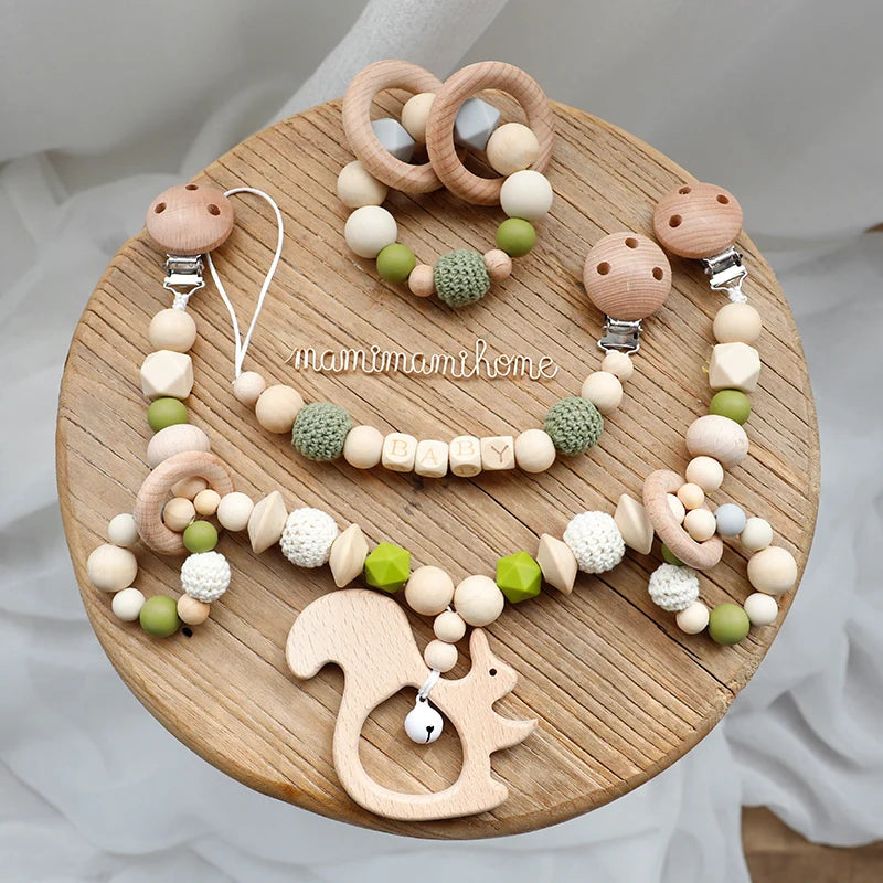 Baby Toy Pram Clip Pacifier Clip Chain Mobile Pram Personalize Name Rattle Stroller Toys Bed Bell Stroller Chain Baby Toy Clip