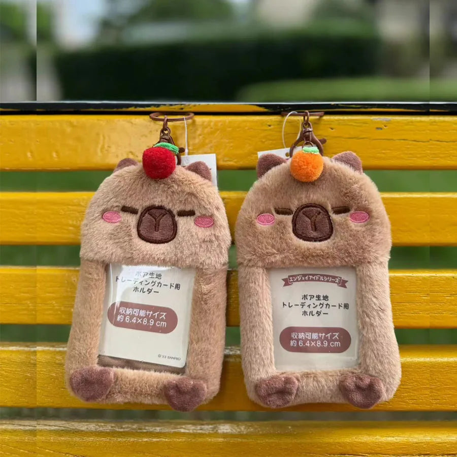 Wholesale 12pcs/lot cute 15cm animal Capybara Plush Keyring Pendants Capibara pufferfish Bus Card sleeve holder Keychain Gifts