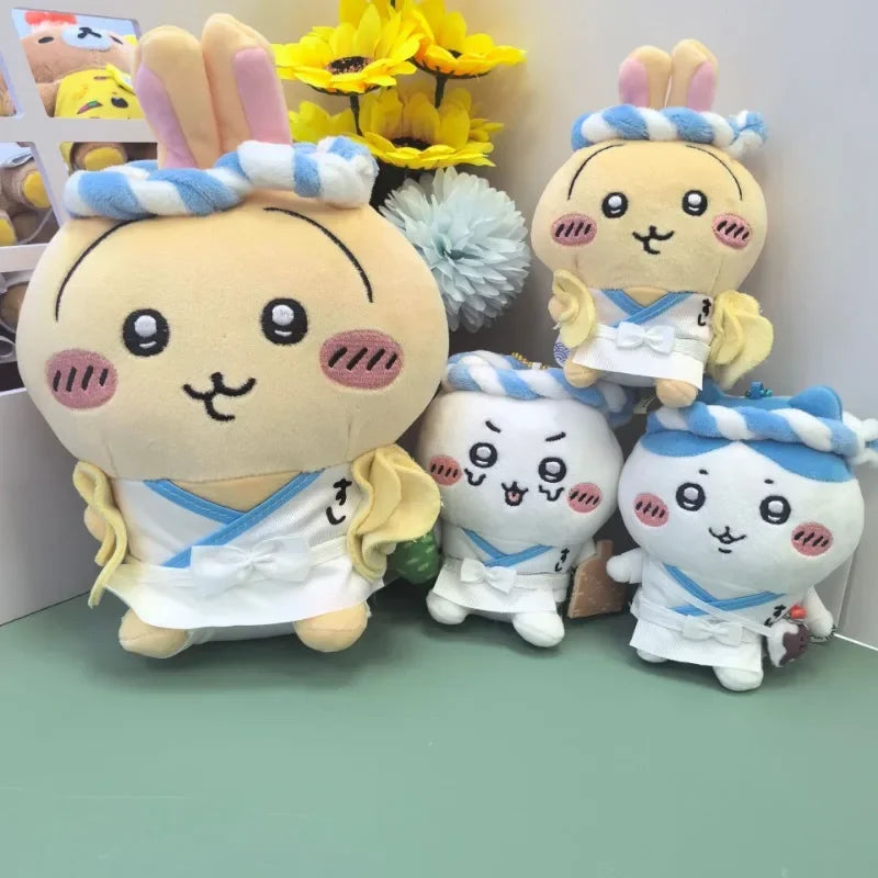 New Chiikawa Sushi Chef Series Hachiware Usagi Cute Plush Doll Keychain Girl School Bag Pendant Anime Kawaii Toy Decoration Gift