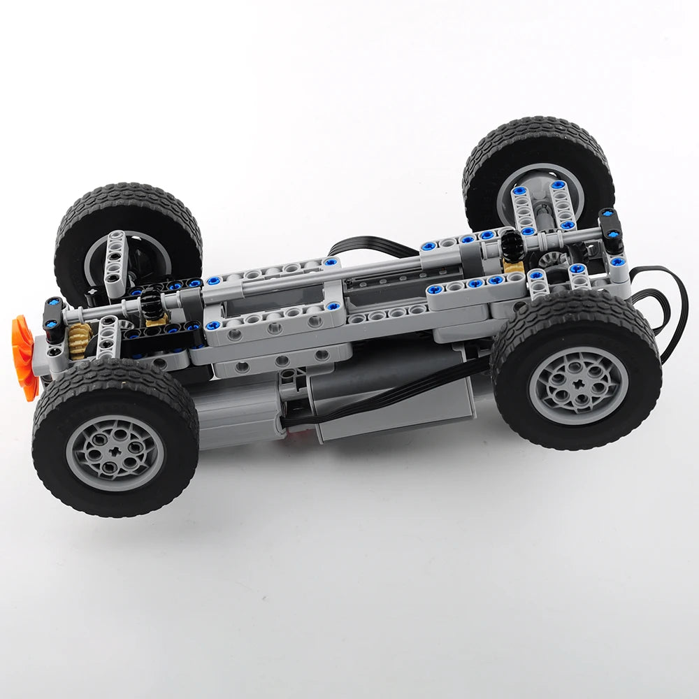 RC Car Chassis Electric Four-Wheel Drive Technical Building Blocks Power Function Motor IR Remote Control Reciever MOC Bricks
