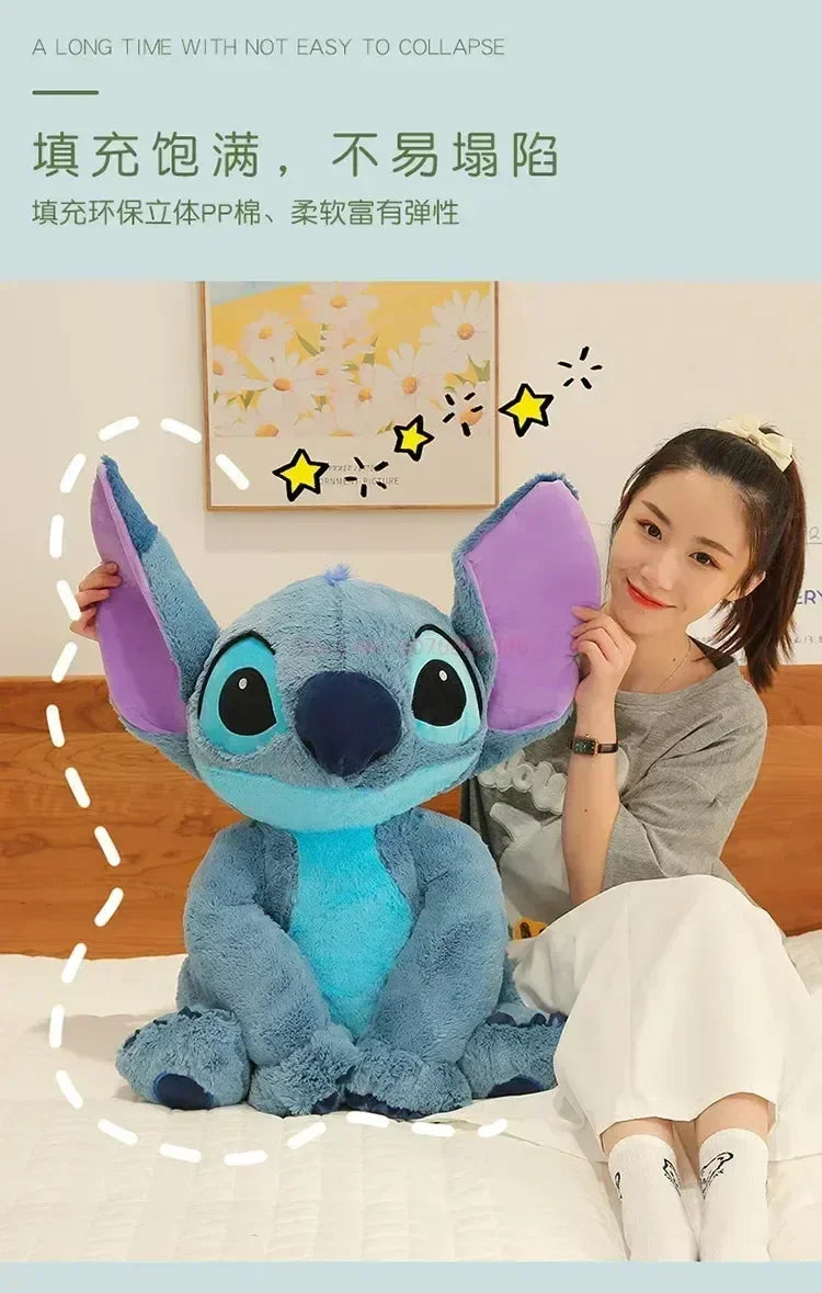 Stitch Disney Giant Size Lilo Plush Stuffed Doll Cartoon Kawaii Animal Couple Sleeping Pillow Softmaterial Toys Children Gifts