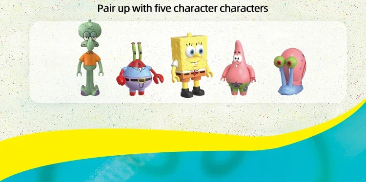 SpongeBob SquarePants Series Building Blocks Krusty Krab Pineapple House Resurrection Island Portrait House Model Bricks Kid Toy