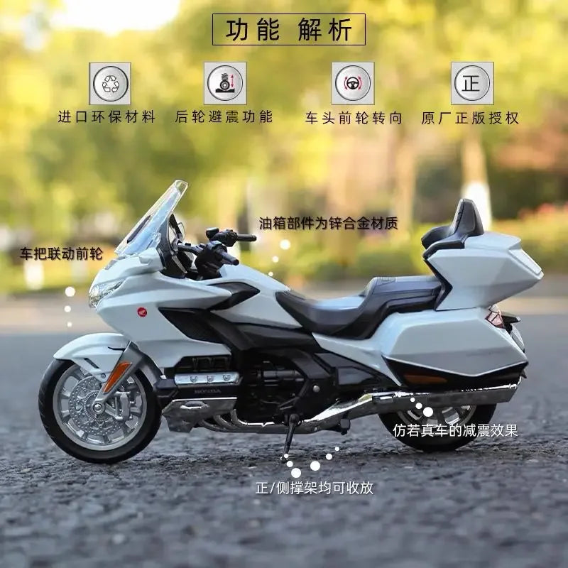 WELLY 1:12 2020 Honda Gold Wing Motorcycle Simulation Alloy Model Adult Collection Decoration Gifts Toys for Boys