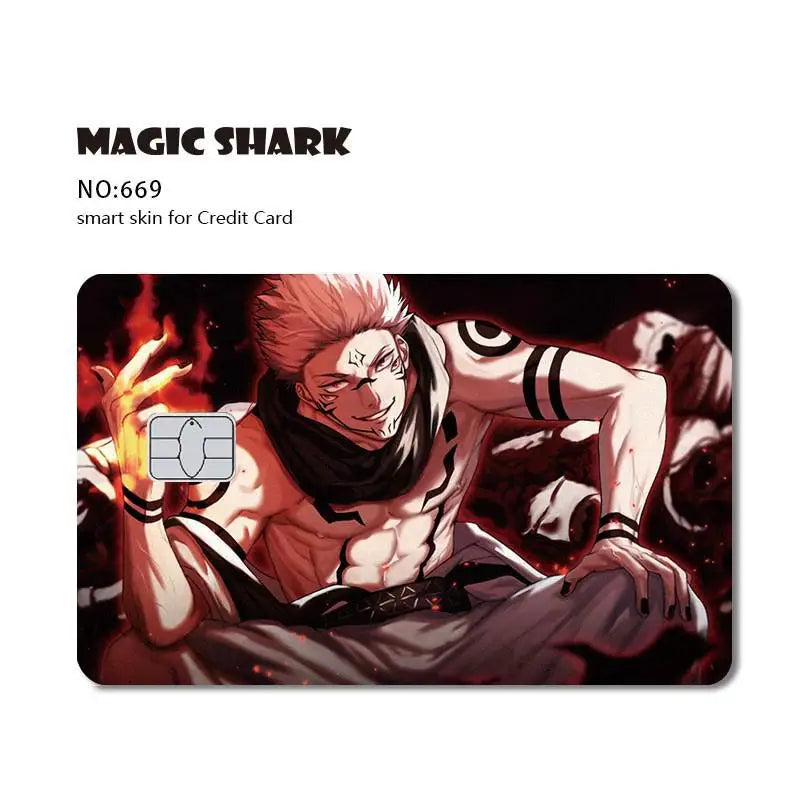 Magic Shark Anime Cartoon Game Save Money Pig Case Cover Film Skin Sticker for Small Chip Credit Card Bus Card
