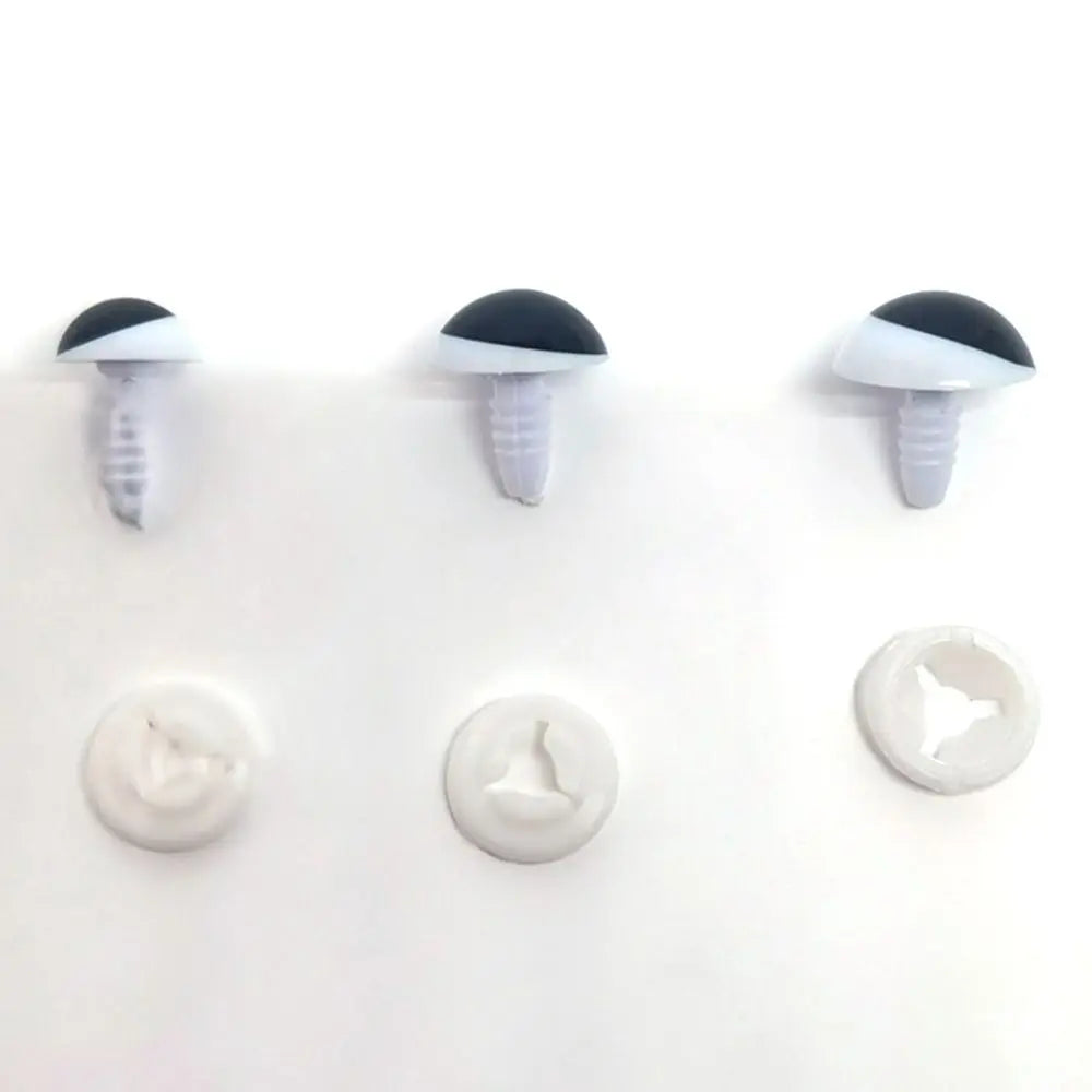 10pcs/5pairs 13/16/18/21mm Eyes Crafts Eyes with Washer Plastic Dolls DIY Tools Black&White Glitter Crystal Eyes