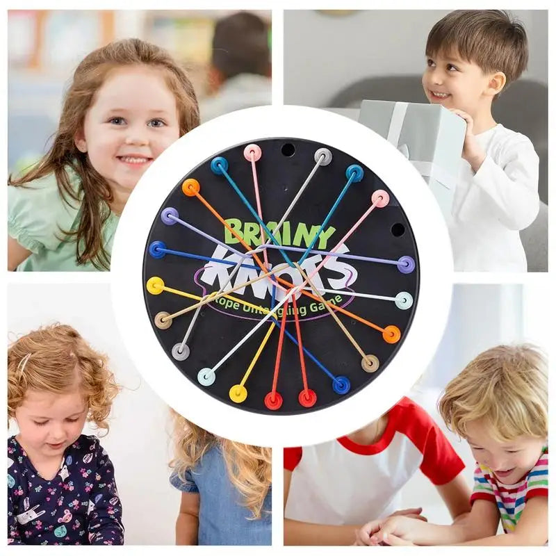 Kid Rope Knots Toys Colorful Lacing Toys Board Game Fun Twisted Tangler Rope Sorting Logic Thinking Challenge Strategy Tablegame