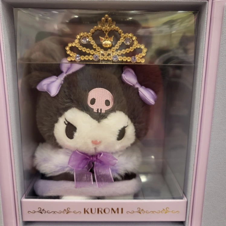 Sanrio Cartoon Diamond Sparkle Crown Collection Kitty Cat Kurumi Cinnamoroll Mymelody Kuromi Plush Anime Toys for Girl Gift