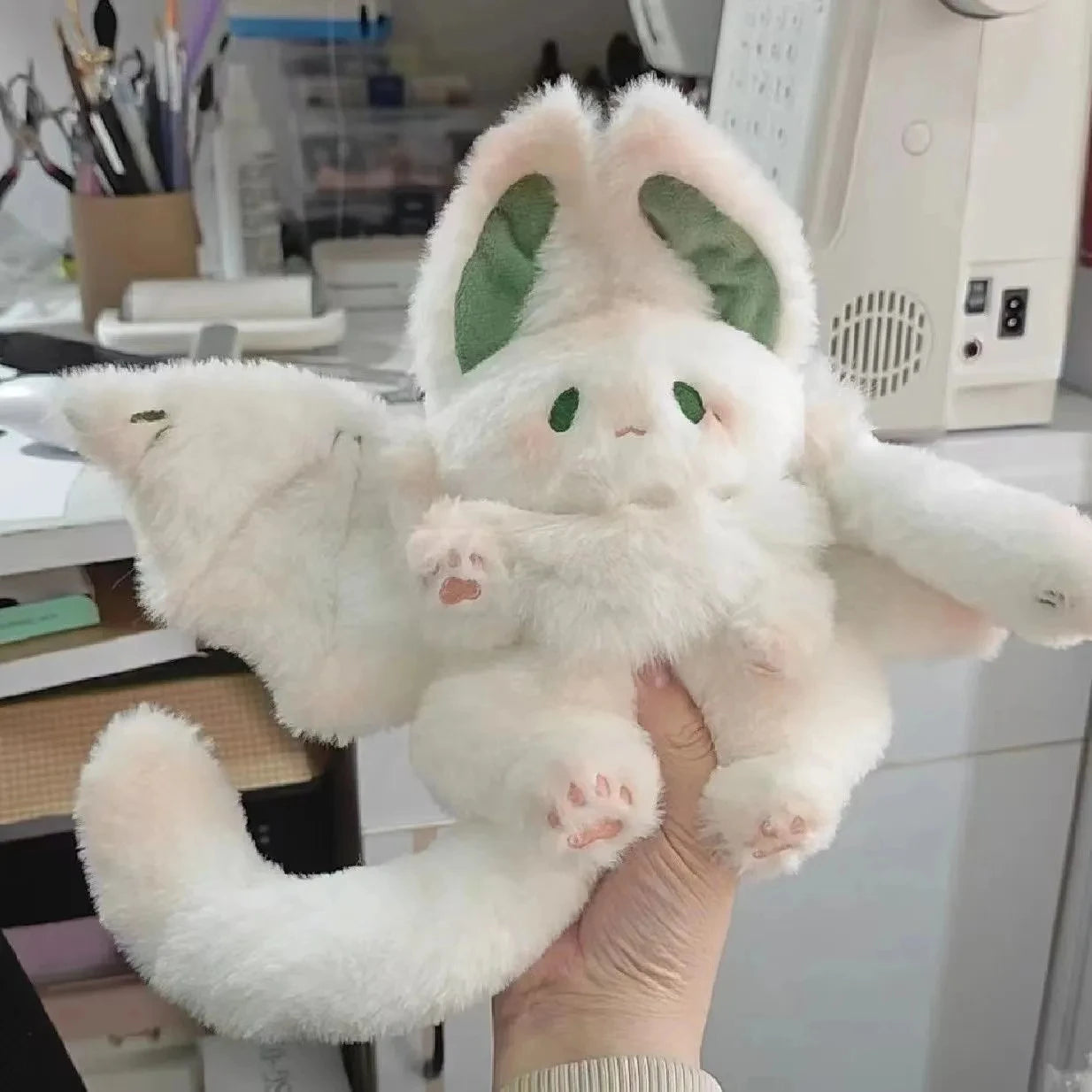 13.7in Bat Bunny Soft Stuffed Plush Toys Kawaii Animal Rabbit Doll Toys for Home Party Decoration Funny Birthday Graduation Gift