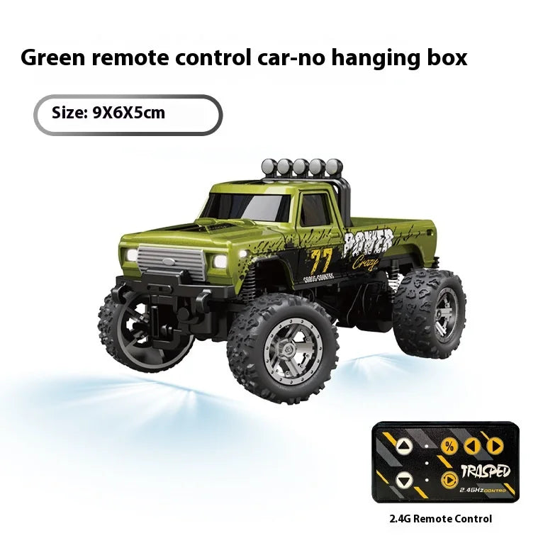 1:64 Speed Mini Off-Road Remote Control Car Alloy Cool Lighting Shock Absorption Children's Desktop Competition Toy Small Gift