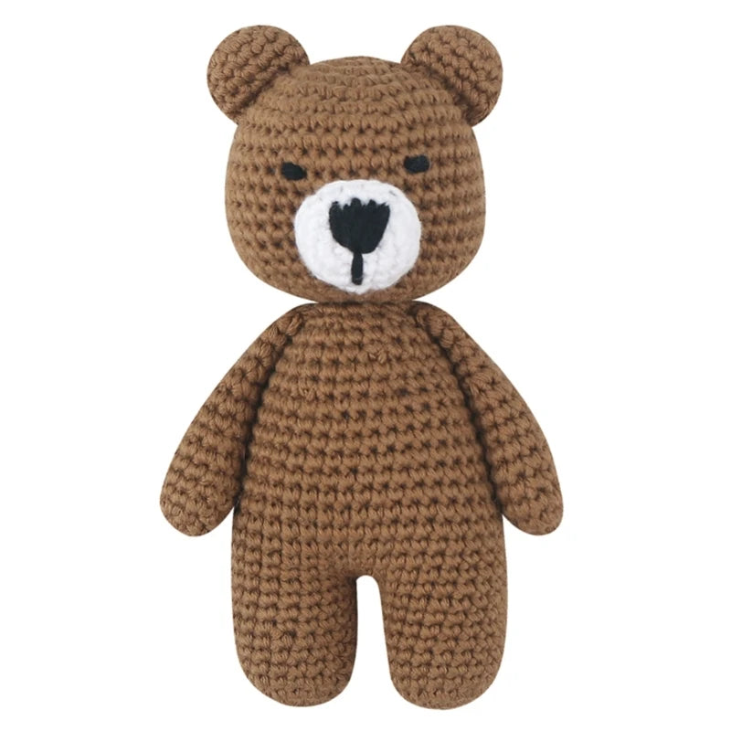 Crochet  Sleep Bear Toy for Baby First Stuffed Animal Friend Sleeping Buddy Newborn Photo Prop Christmas Gift
