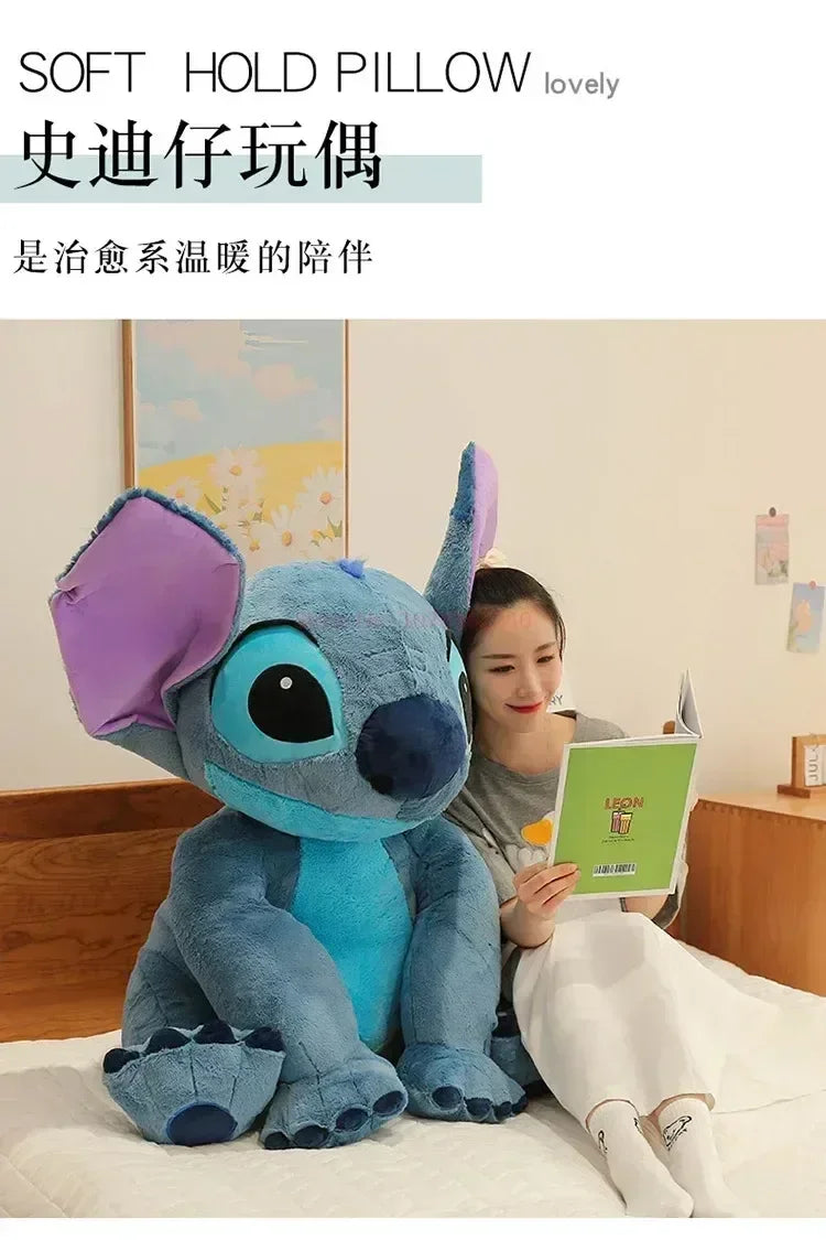 Stitch Disney Giant Size Lilo Plush Stuffed Doll Cartoon Kawaii Animal Couple Sleeping Pillow Softmaterial Toys Children Gifts
