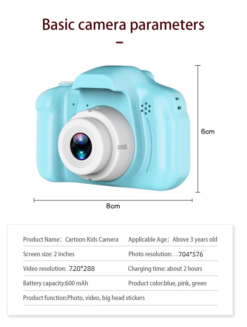 HOMEFISH Mini Children Camera Digital Vintage Camera Educational Toys Kids Photography Video Camera Outdoor Photography Toy Gift