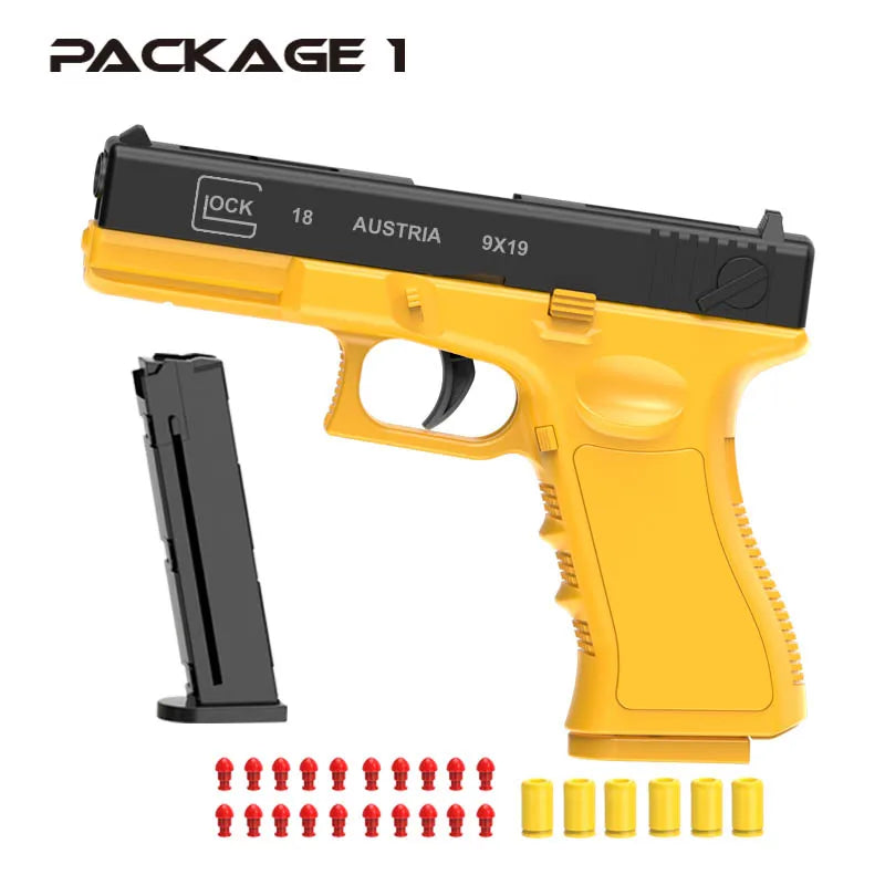 New.All Black M1911 Colt Toy Gunman Gun, Soft Bullet Shell, Catapult Blaster, Manual Air Gun Launcher, Boys Shooting Game 14+y