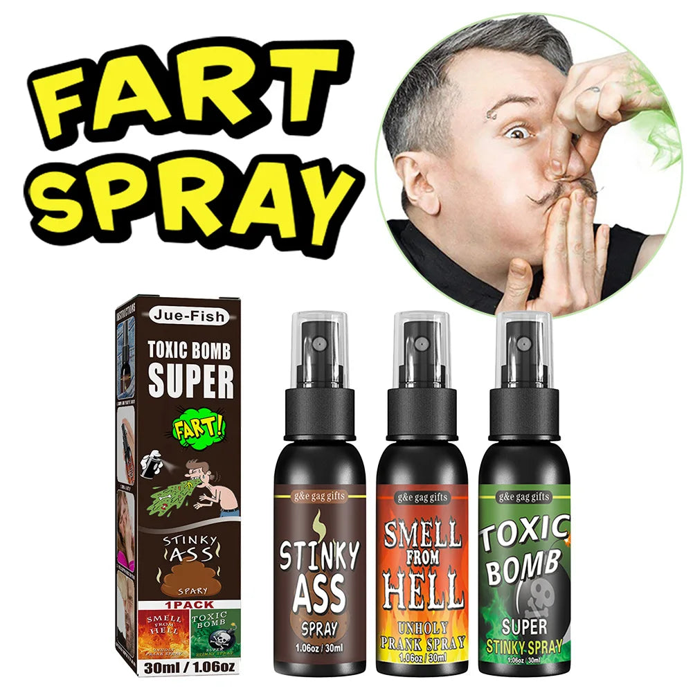 30ml Fart Gag Spray Prank Joke Plastic Spoof Odor Spray Party Supplies Terrible Stinky Fart Spray Non Toxic Halloween Funny Toys