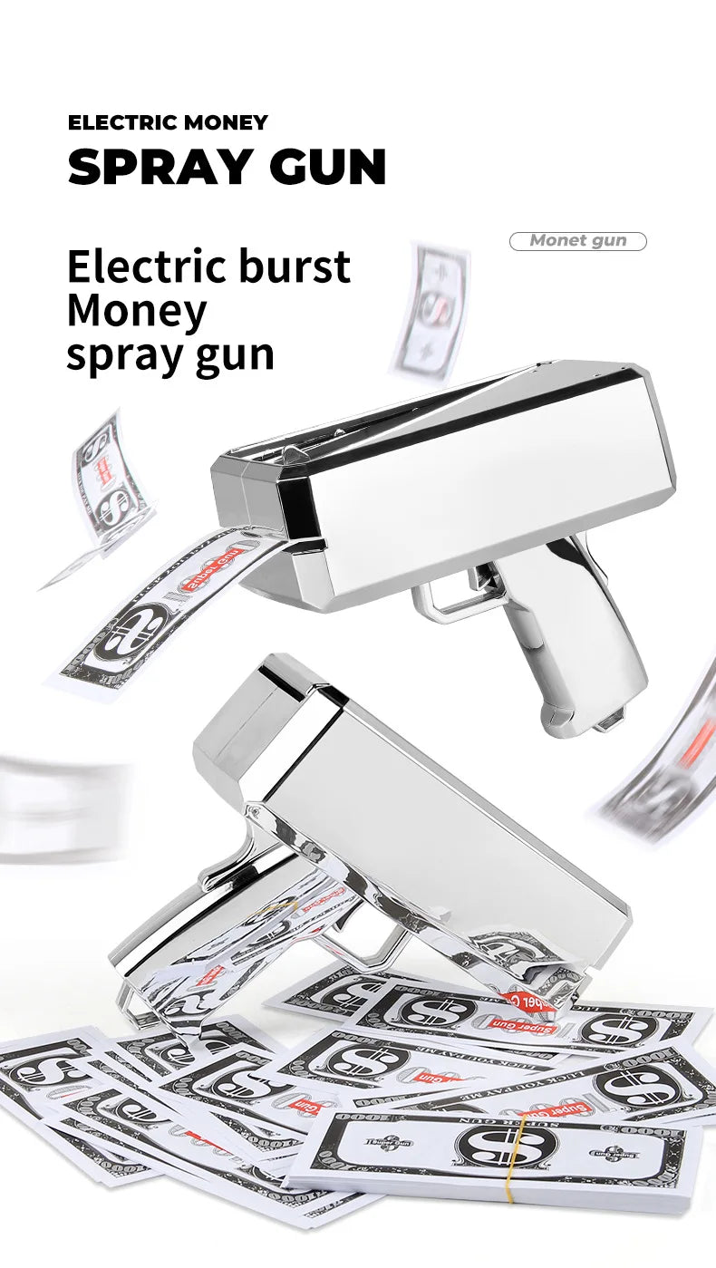 Source manufacturer Douyin's same electric money gun toy new and unique MoneyGUN banknote gun US dollar toy gun