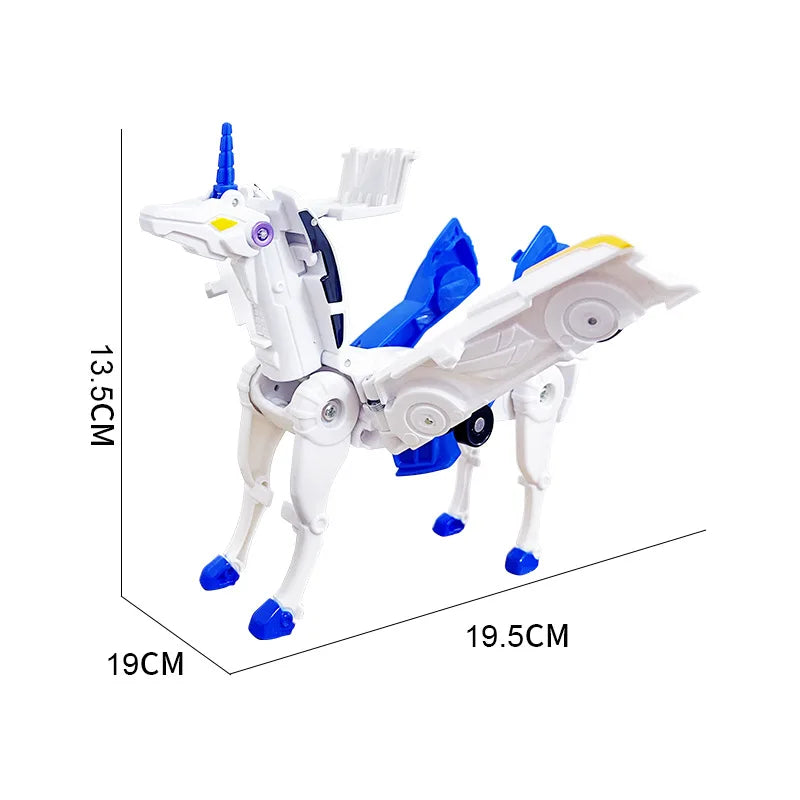 Tianyi Magic Pegasus Unicorn Magnetic Absorption Collision Deformation Car Robot Children Boys and Girls Toy Gift