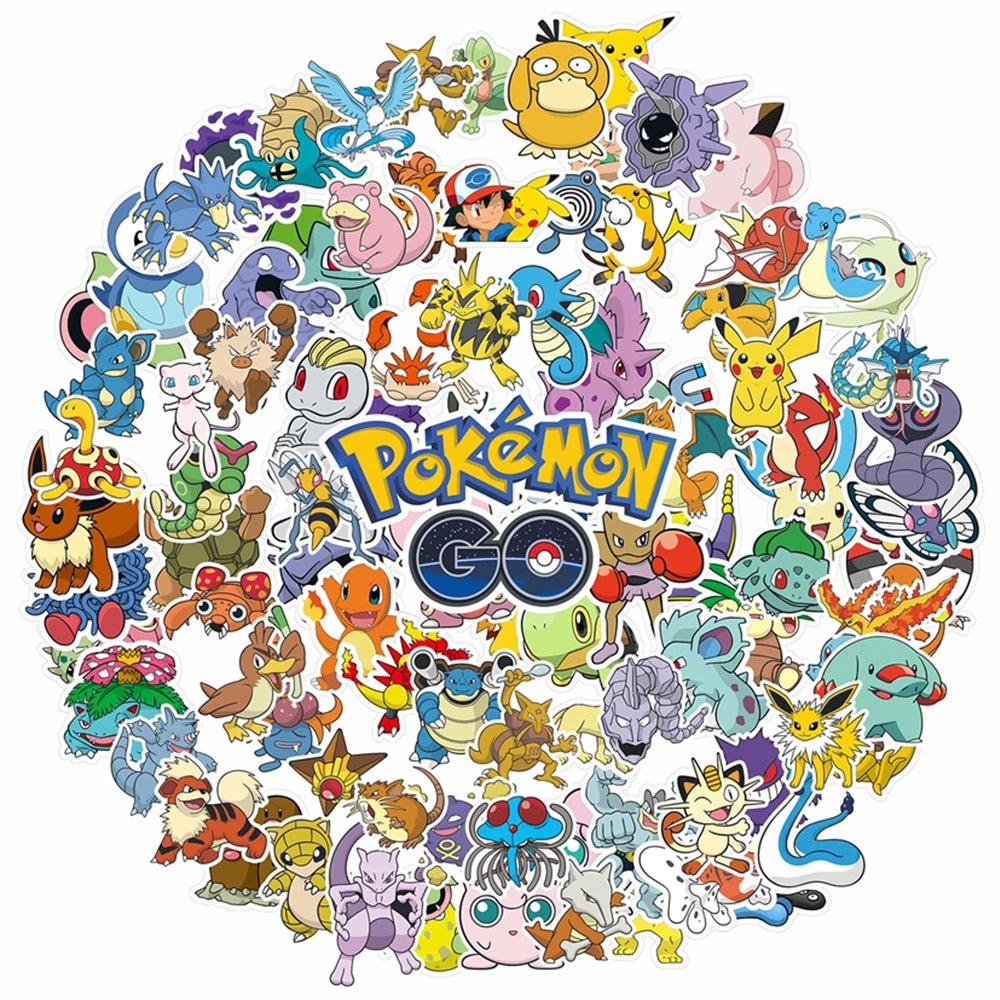 10/30/50/100PCS Anime Pokemon Stickers Cool Decals PVC Decoration DIY Suitcase Fridge Phone Skateboard Cartoon Sticker Toy Gift