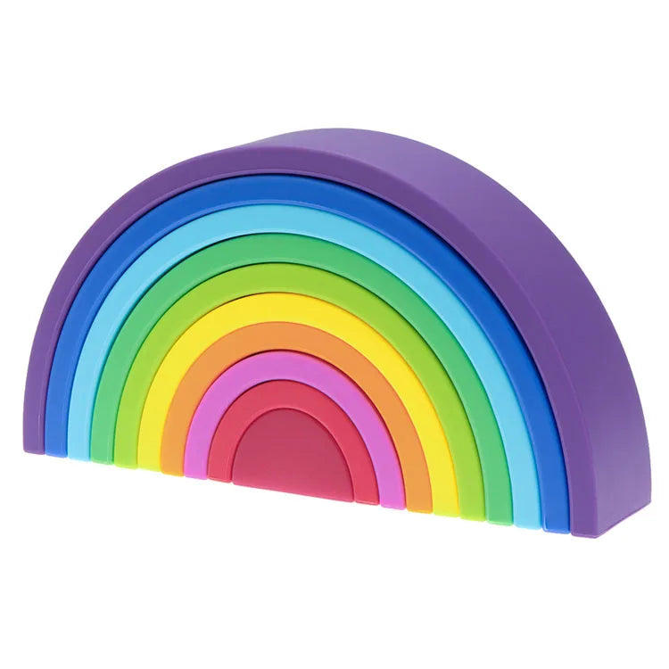 10Pcs/Set Baby Silicone Building Block BPA Free Rainbow Soft Block 3D Educational Montessori Stacking Toys Baby Teether Gift