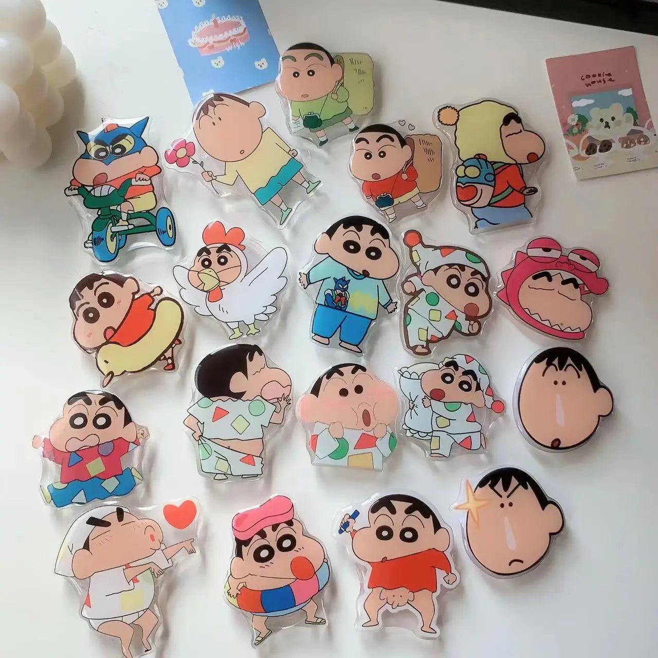 Crayon Shin-chan Phone Holder Stand Grip for Mobile Phone Ring Accessories Cute Retractable Folding Stand Support Desk Stand New