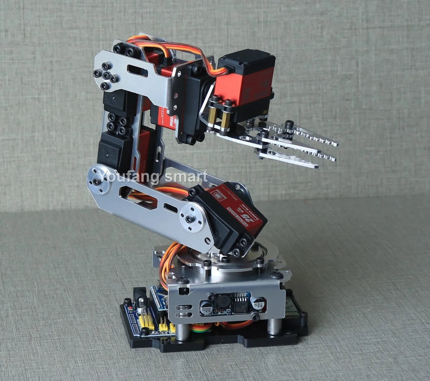 6 DOF Robotic Arm with Claw Clamp Gripper Kit Compatible 20Kg Servo for Arduino Robot DIY Kit Android App Programmable Robot Arm