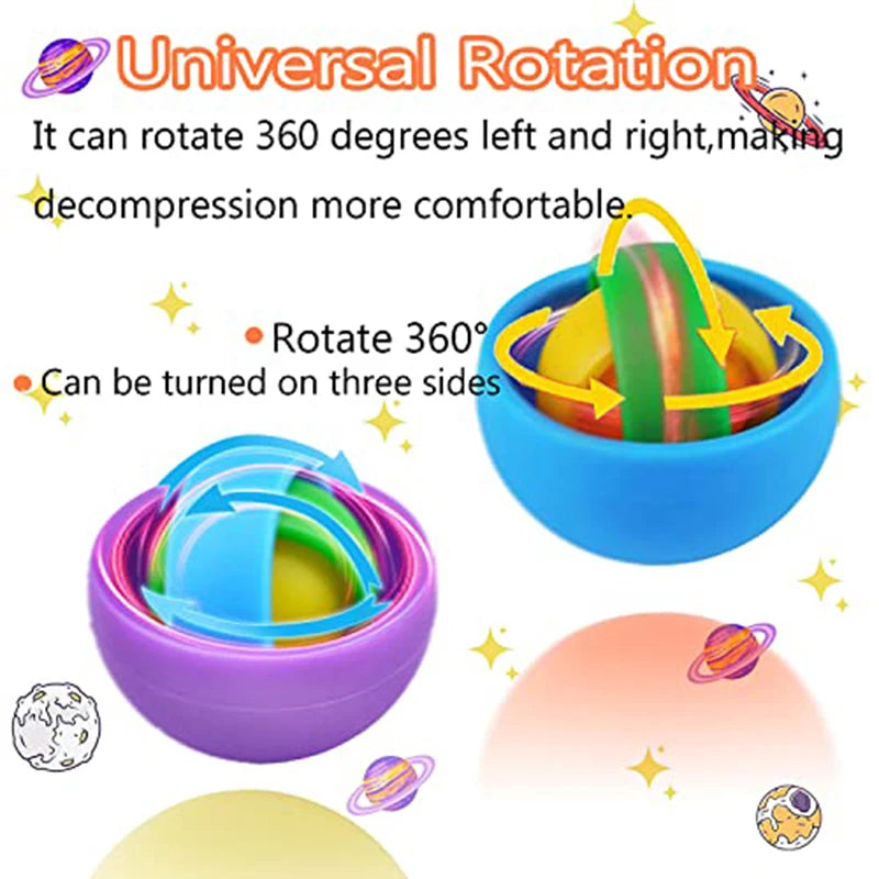 Raibow Fingertip Ball Spinner Fidget ADHD Autism Relieve Stress Finger Gyro Spinner Funny Infinite Flip 3D Ball for Kids Adult