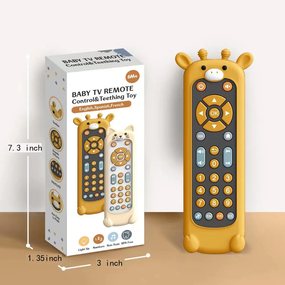 Infant Simulation TV Remote Control Toys with Music and Light Musical Baby Toy Sensory Remote Kid Baby Toys for 1 2 3 Year Old
