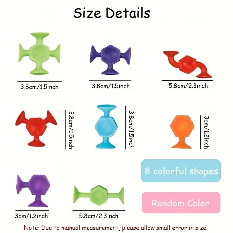 19/24/48Pcs Suction Bath Toys for Kids Soft Silicone Sucker Toys Toddlers Fidget Sensory Suction Cup Toy for Windows Travel