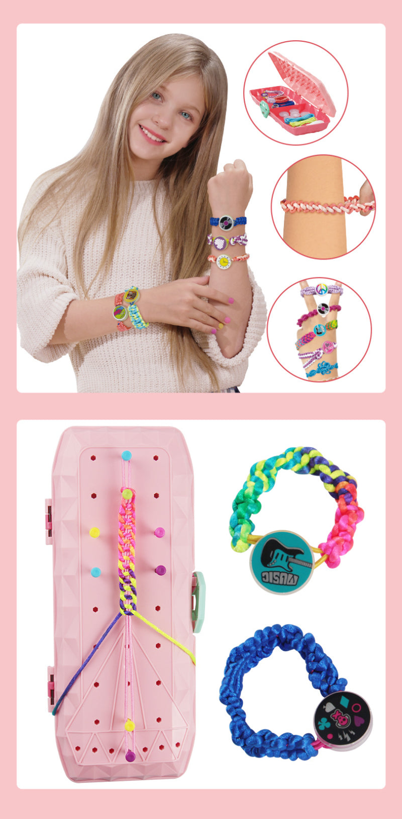Bracelet Making Kit Children Friendship Diy Braiding Bracelet Jewelry Arts Crafts Toys Party Favors for Girls Creative Kids Gift