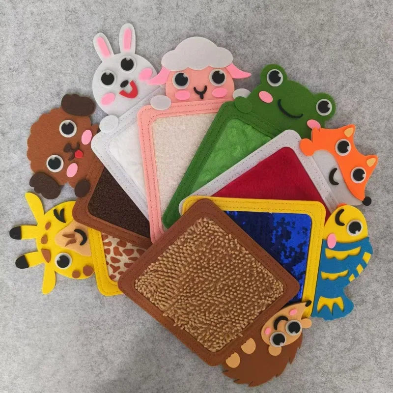 Felt Sensory Mats for Autistic Children Cartoon Animal Cognition Tiles Textured Pads Developmental Preschool Education Toys