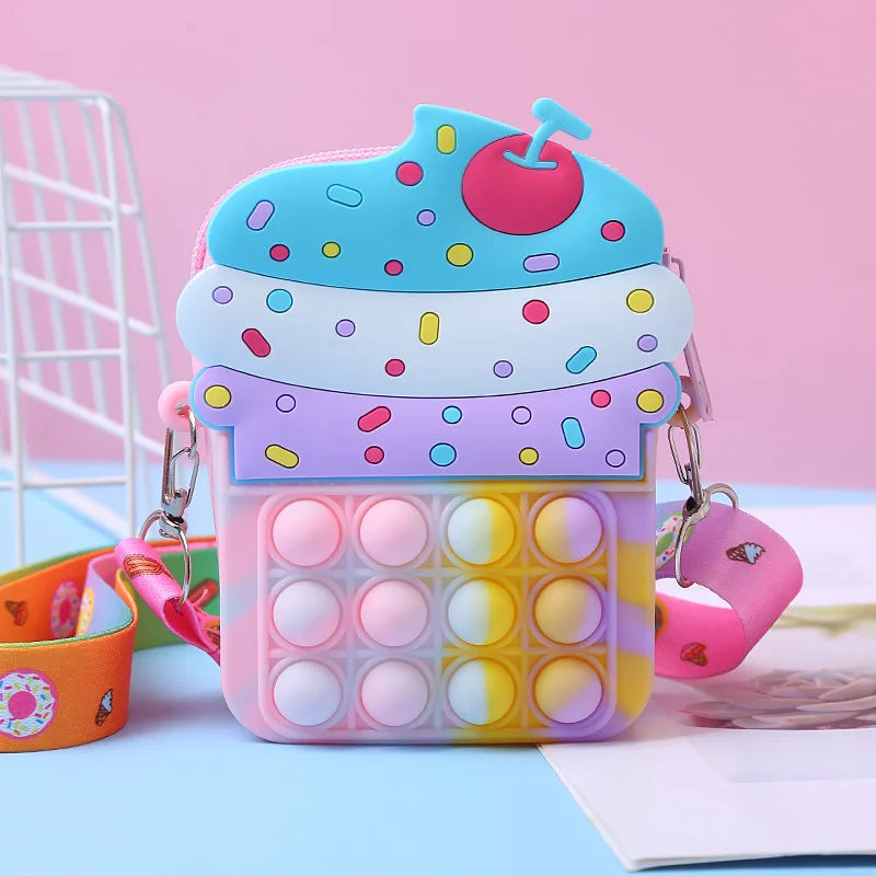 Rainbow Unicorn Bag Fidget Toys for Girls Decompression Stress Relief Funny Messenger Bag Coin Purse Children Gifts Juguetes