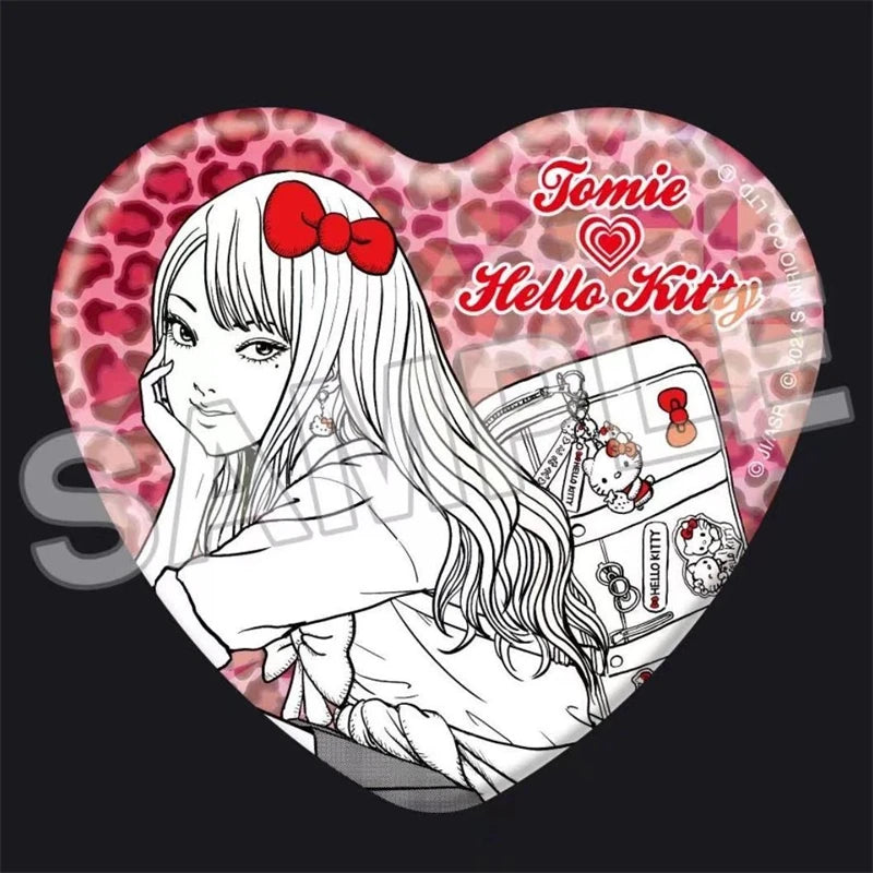 Sanrio Hello Kitty Tomie Junji Ito Sign Jointly Badge Standing Board Keychain Cartoon Humanoid Standing Board Anime Peripheral