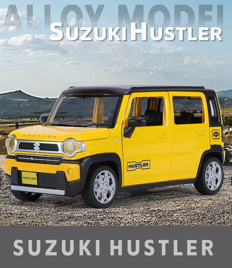 1:22 SUZUKI HUSTLER SUV Alloy Car Model Diecasts Metal Toy Off-Road Vehicles Car Model Simulation Sound and Light Childrens Gift