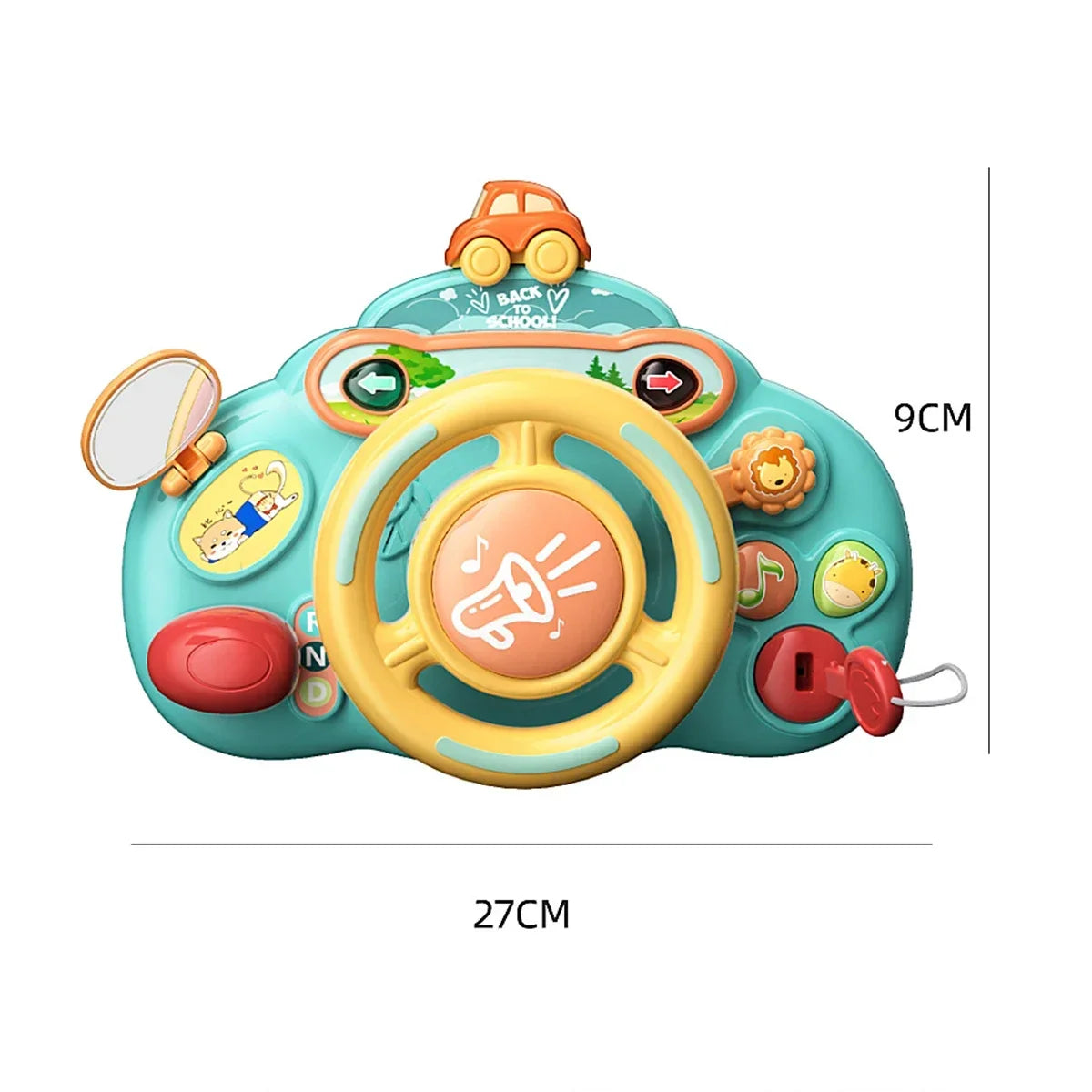 Baby Toy Electric Simulate Driving Car Copilot Steering Wheel Stroller Driving Early Educational Toys for 0-36 Months Toddler