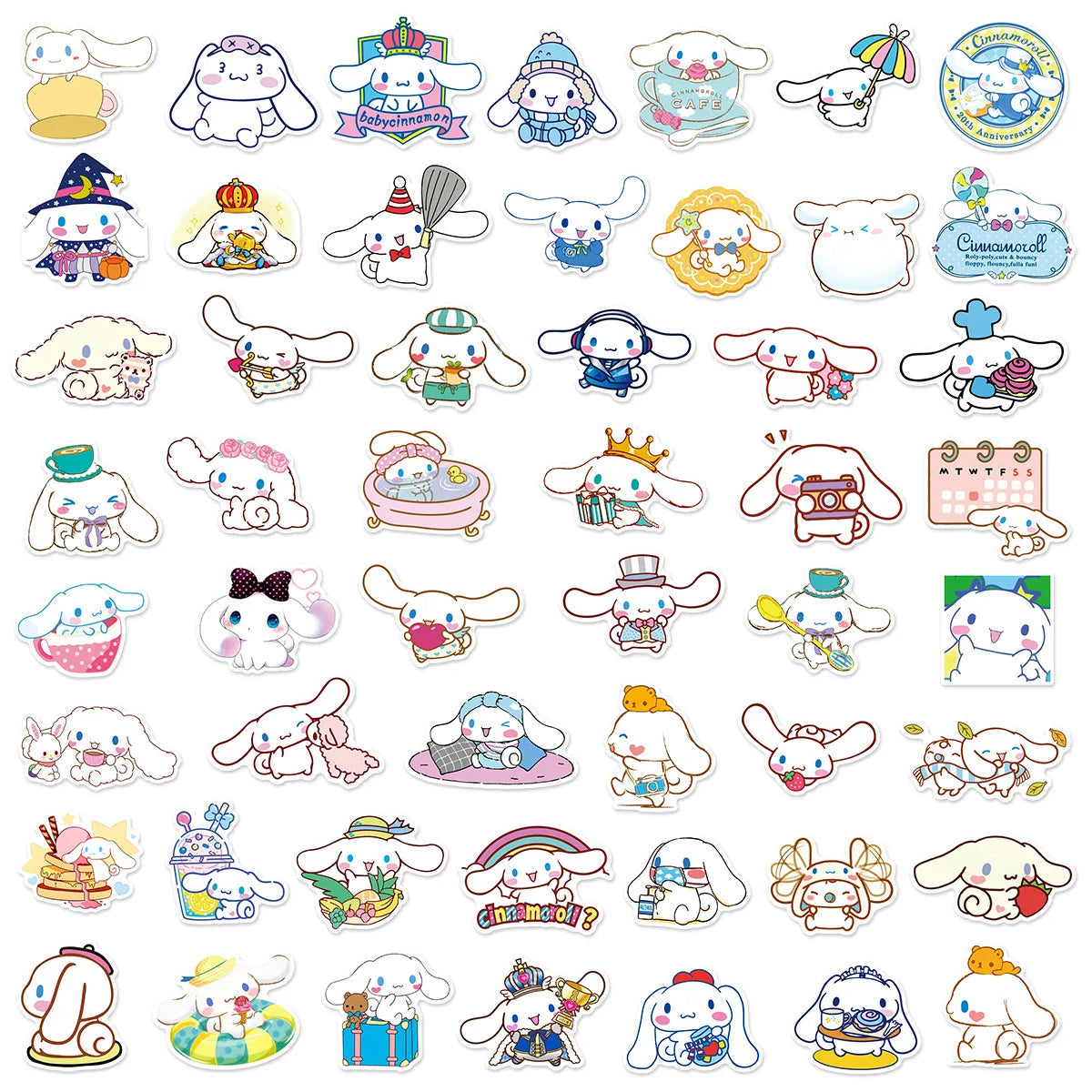 10/50pcs Anime Sanrio Cinnamoroll Cartoon Stickers Aesthetic Waterproof Decals DIY Phone Luggage Laptop Kawaii Kids Sticker Toy