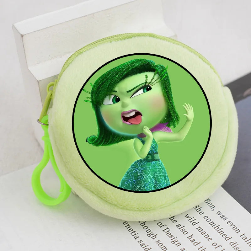Disney Cartoon Movie Plush Coin Purse Inside Outs 2 Mini Pouch Portable Cute Round Wallet Key Organizer Kids Birthday Gifts