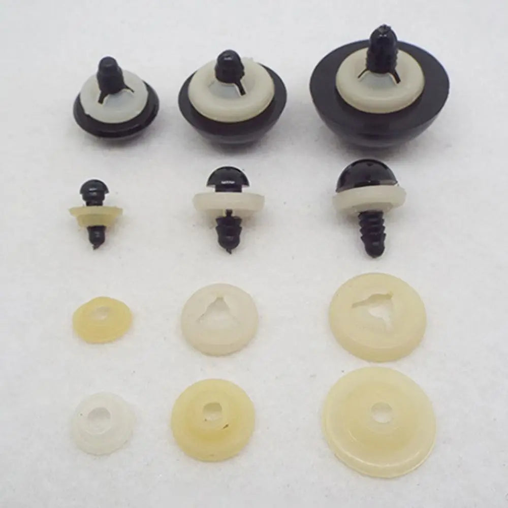10pcs/5pairs 13/16/18/21mm Eyes Crafts Eyes with Washer Plastic Dolls DIY Tools Black&White Glitter Crystal Eyes