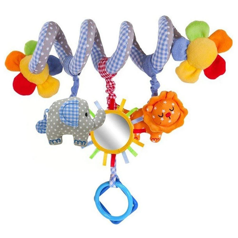 Baby Car Seat Stroller Spiral Hanging Toys Sensory 0-12 Months Newborn Toys Crib Bassinet Mobile Music Box BB Squeaker Rattles