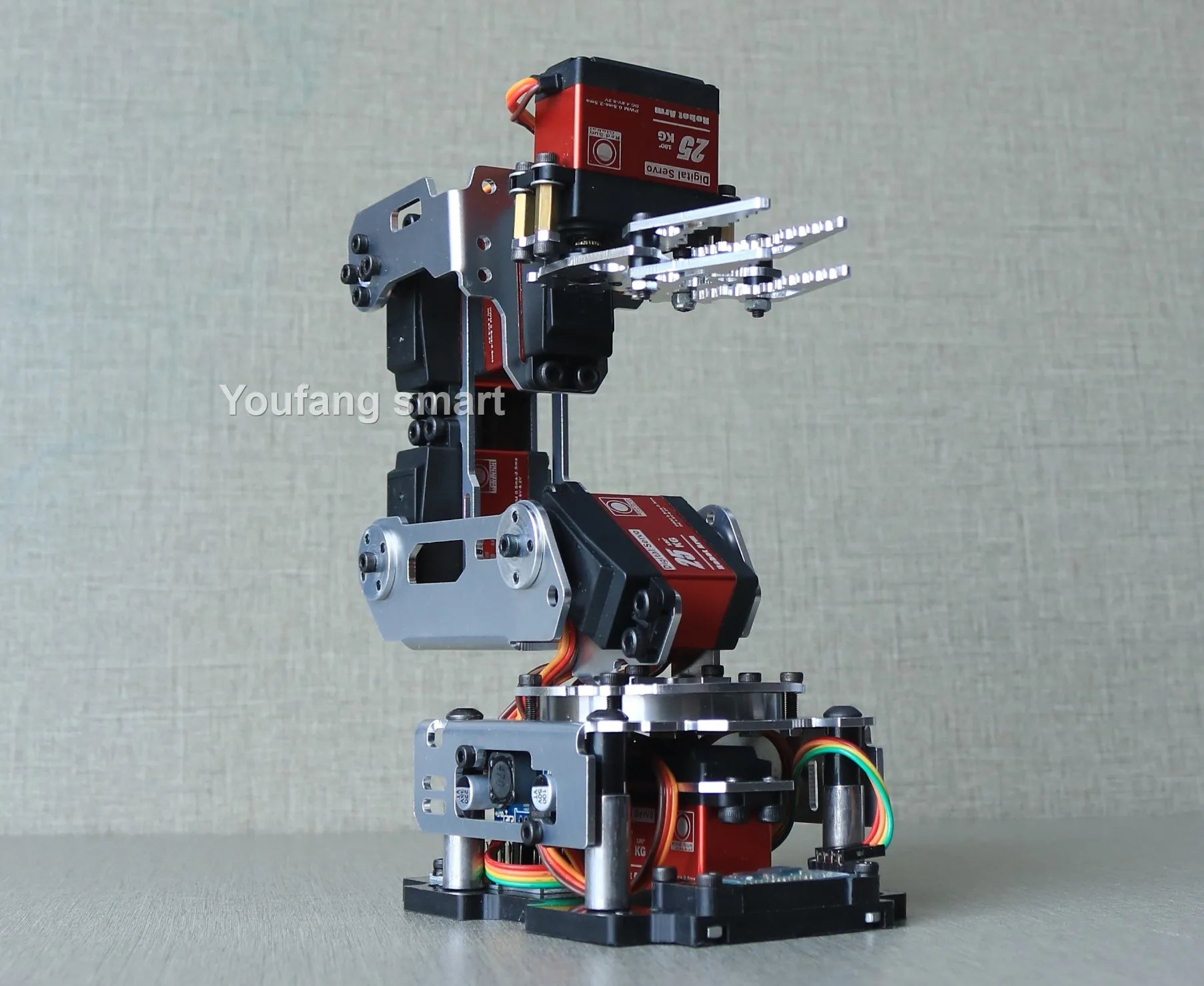 6 DOF Robotic Arm with Claw Clamp Gripper Kit Compatible 20Kg Servo for Arduino Robot DIY Kit Android App Programmable Robot Arm