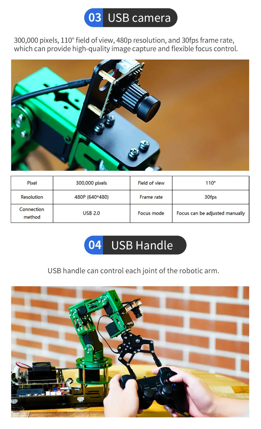 Yahboom 6DOF AI Visual Robotic Arm ROS Robot Kit Artificial Intelligence Robot with 15KG 6KG Servo for Jetson NANO 4GB CE ROHS