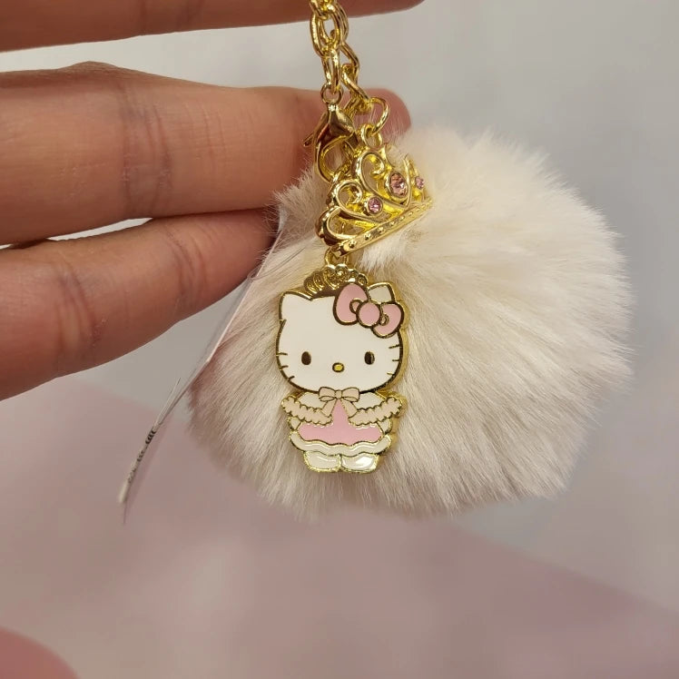 Sanrio Cartoon Diamond Sparkle Crown Collection Kitty Cat Kurumi Cinnamoroll Mymelody Kuromi Plush Anime Toys for Girl Gift