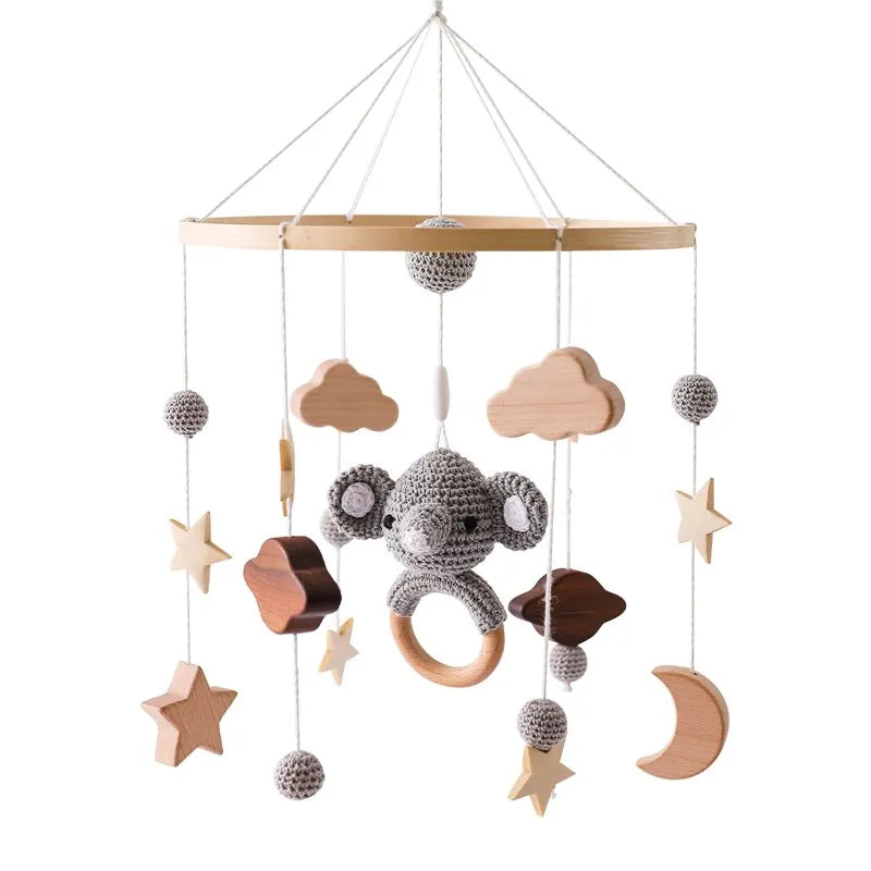 Baby Rattle Toy 0-12 Months Wooden Mobile On The Bed Newborn Music Box Bed Bell Hanging Toys Holder Bracket Infant Crib Boy Toys