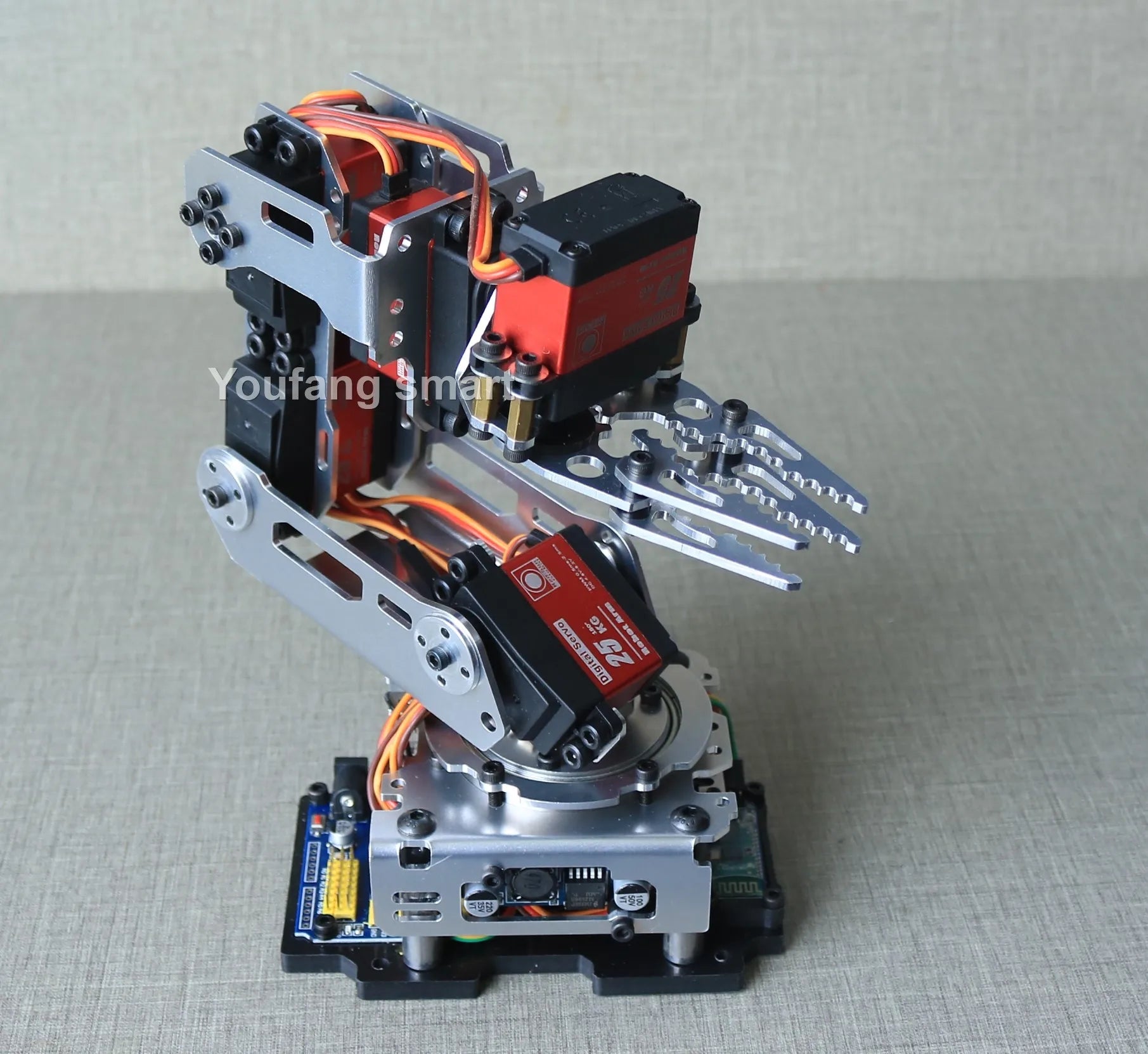 6 DOF Robotic Arm with Claw Clamp Gripper Kit Compatible 20Kg Servo for Arduino Robot DIY Kit Android App Programmable Robot Arm