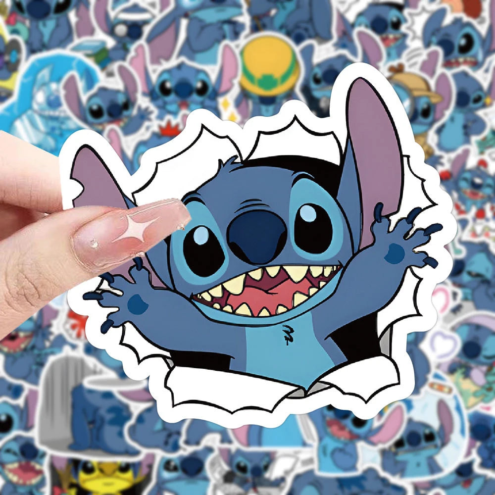 10/30/50/100pcs Kawaii Disney Stitch Anime Stickers Cute Cartoon Kids Sticker Toy DIY Phone Water Bottle Scrapbook Decals Decor