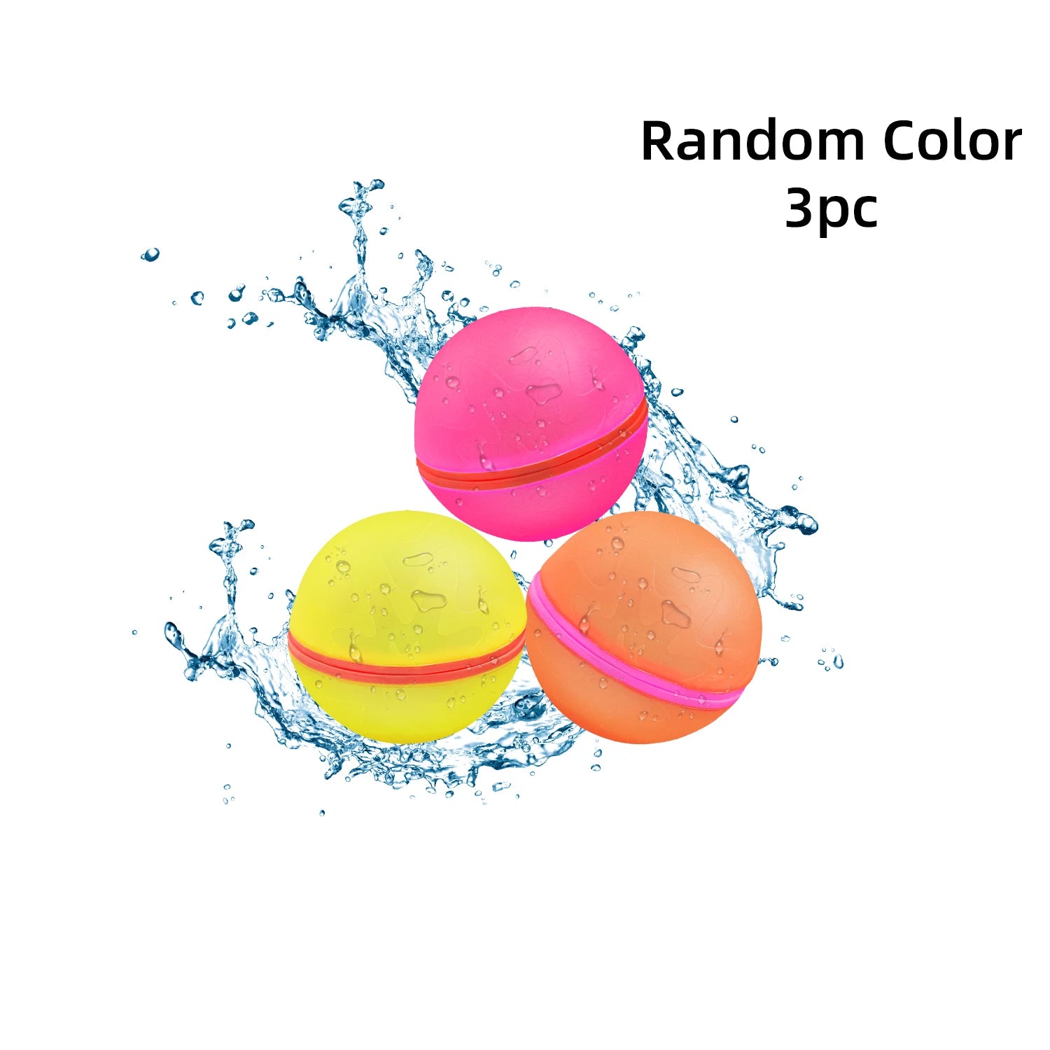Reusable silicone magnetic water ball, quick water injection for outdoor water fights in summer, with random colors