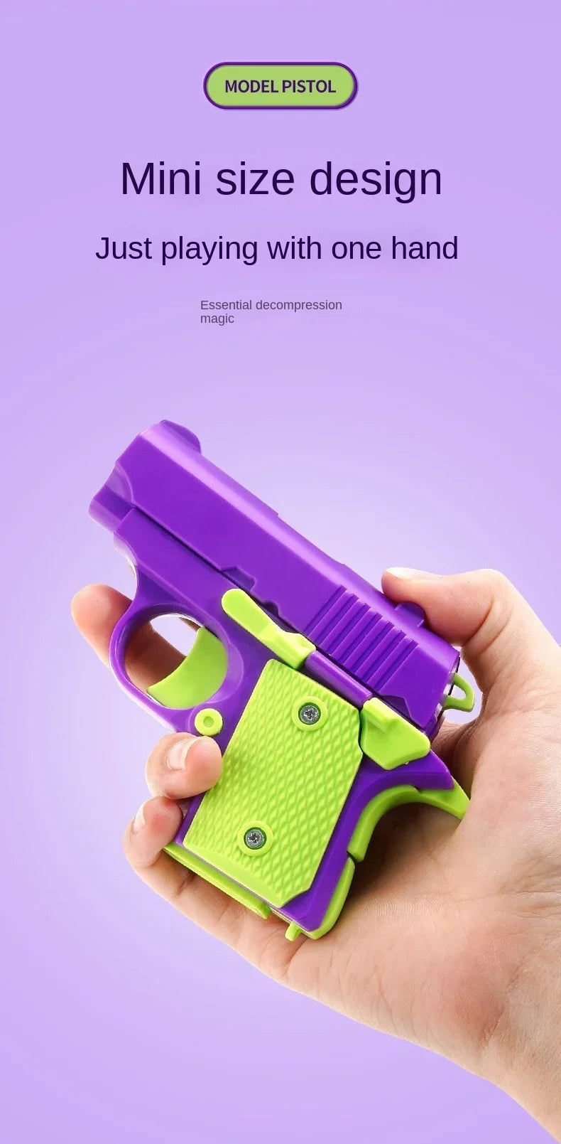 Mini 1911 Children'S Toy Guns Model 3D Gravity Printing Fidget Toy for Kids Adults Stress Relief Toy Children Decompression Gift